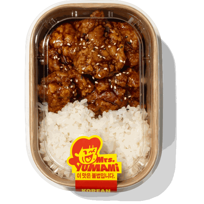 Korean-style fried chicken and rice in one box